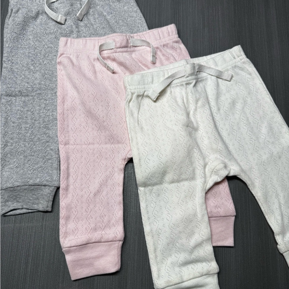 Cozy Kids' Bottoms Set - Gray, Pink, and White